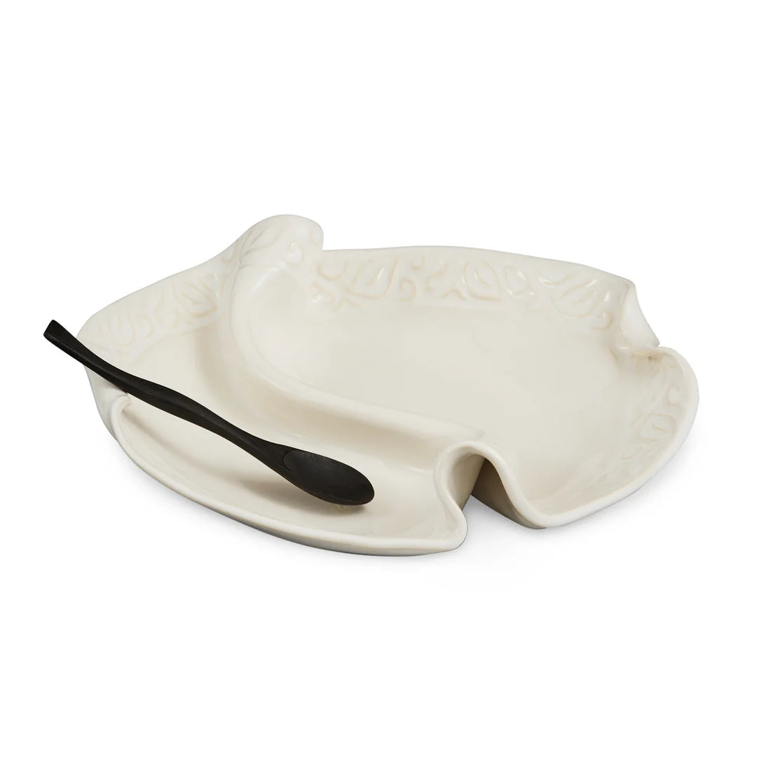 Hilborn Pottery Condiment Dish With Rosewood Spoon