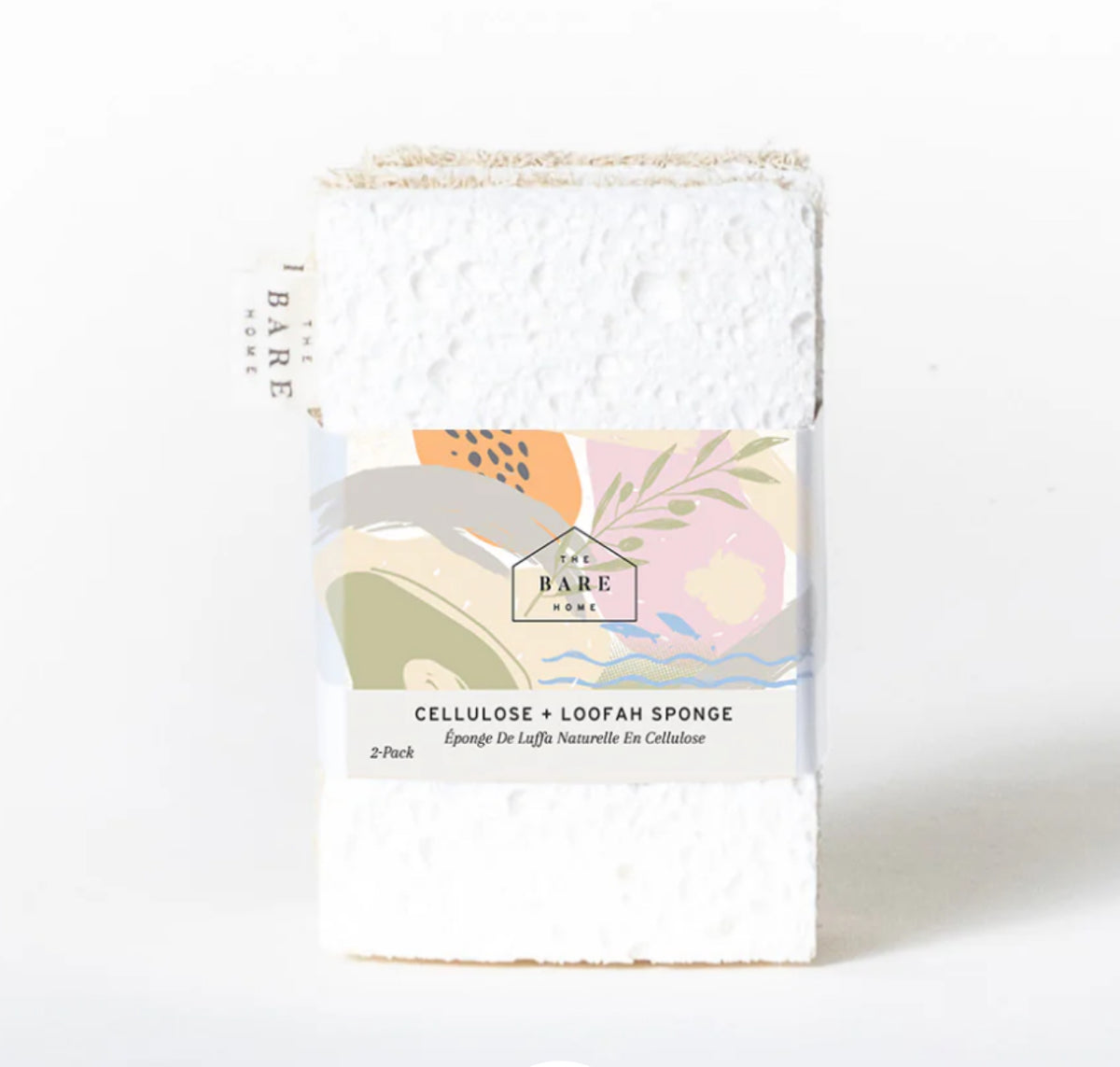 The Bare Home Cellulose + Loofah Sponge (two-pack)