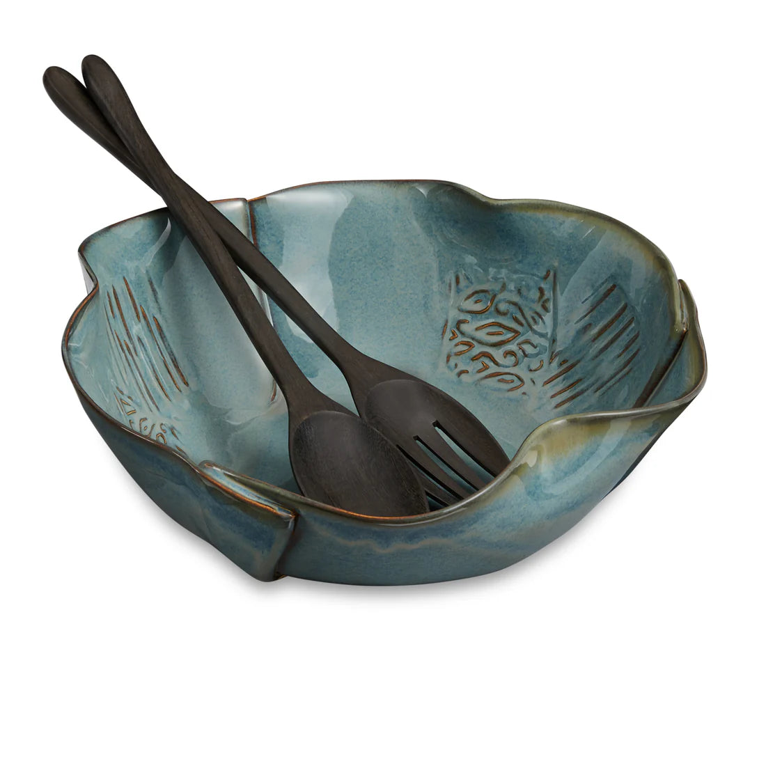 Hilborn Pottery Large Salad Bowl With Servers (two colours)