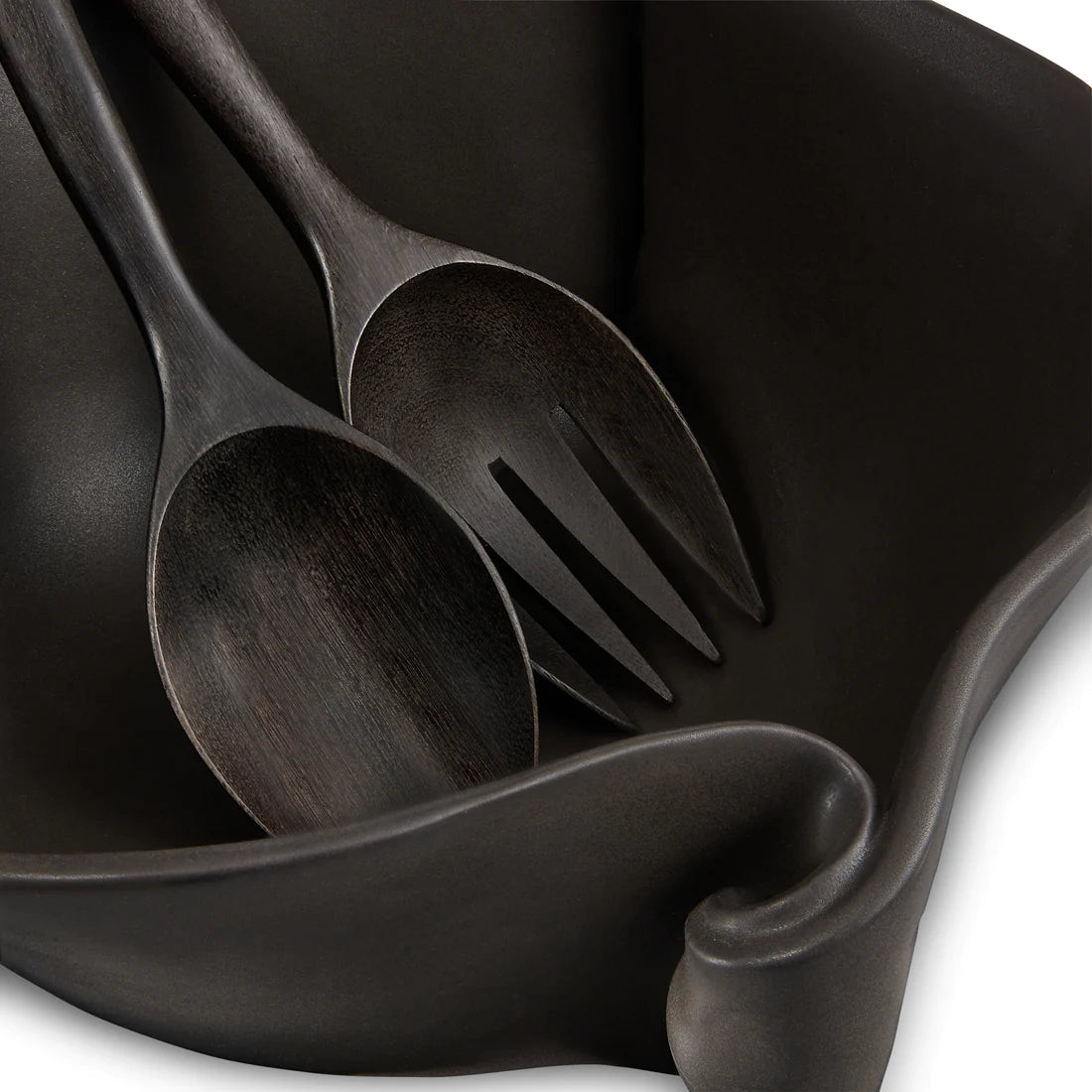 Hilborn Pottery Large Curly Bowl With Servers (three colours)