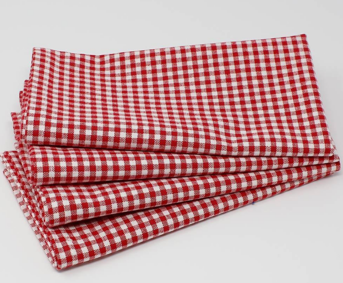 Mahogany Canada Red Gingham Napkins - Set Of Four