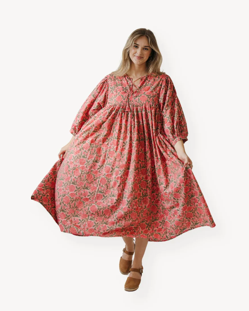 Pokoloko Mira Midi Dress - Gulabo Pink
