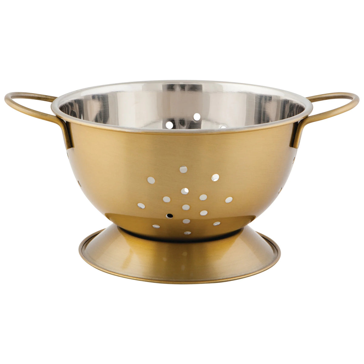 Matte Steel Gold Colander