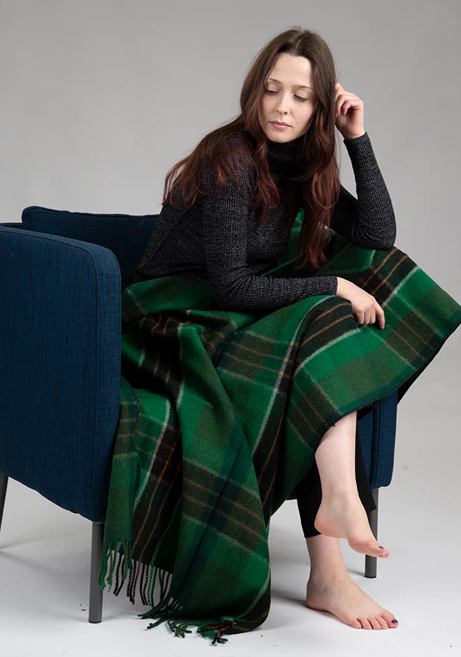 Patrick King Woollen Company Merino Wool Tartan Blanket (two sizes, several colours)