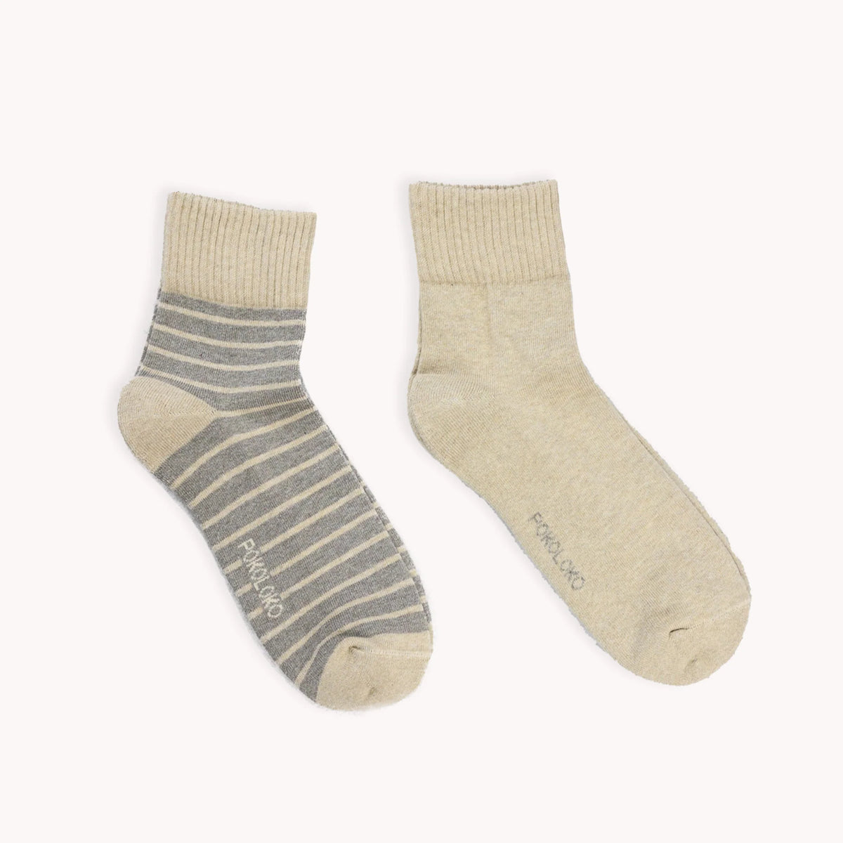 Pokoloko Striped-Solid Pima Socks (pack of two)