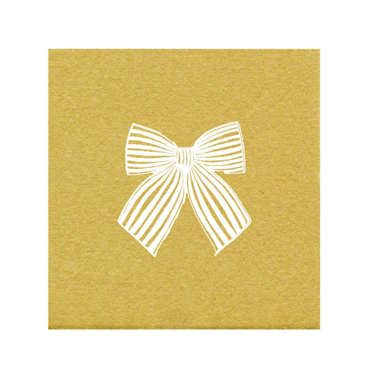 Napkins: Gold Bow - Paviot Napkin (two sizes)