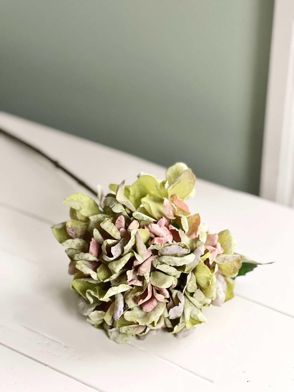 Faux: 14" Hydrangea Stem (six colours)
