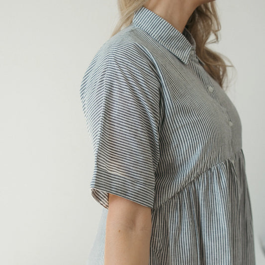 Pokoloko Collared Button Shirt Dress (three colours)