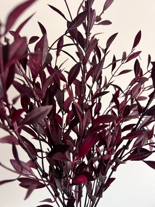 Faux: 18" Burgundy Willow Leaves Bush