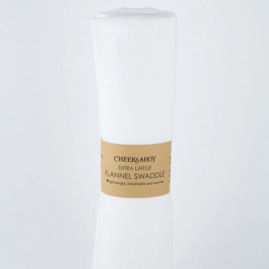 Cheeks Ahoy White Swaddle Blanket