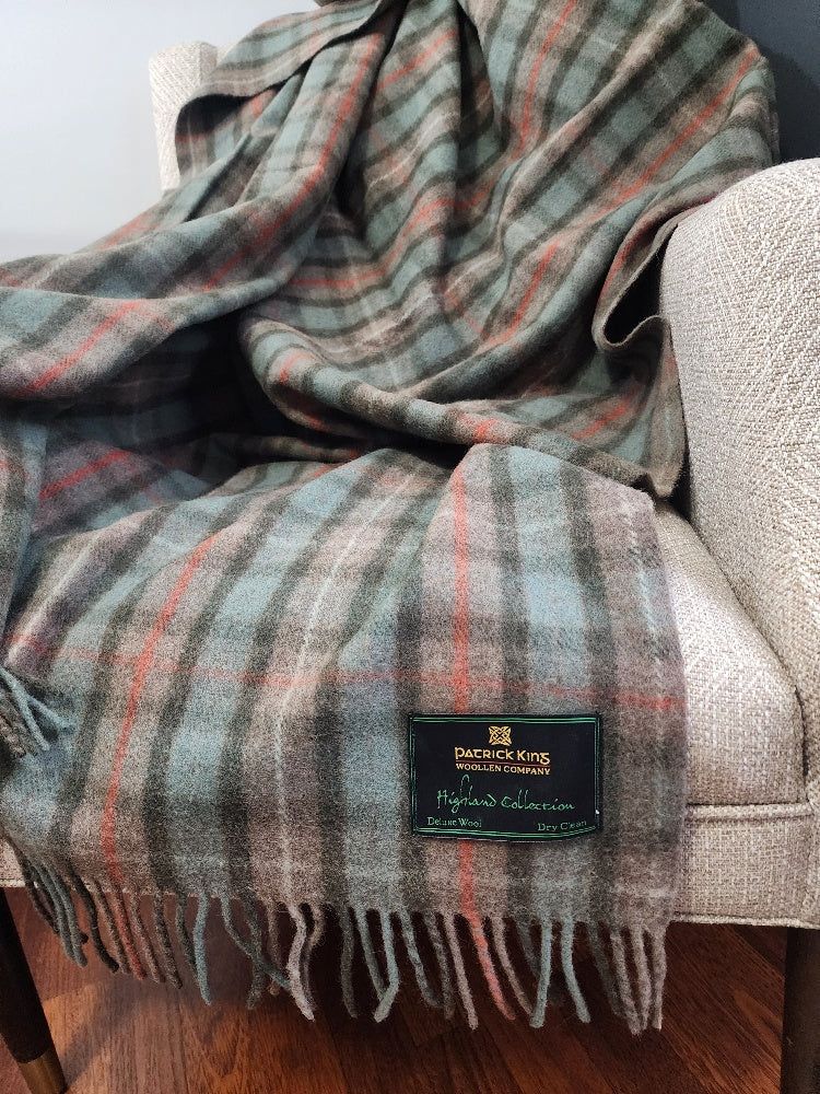 Patrick King Woollen Company Merino Wool Tartan Blanket (two sizes, several colours)