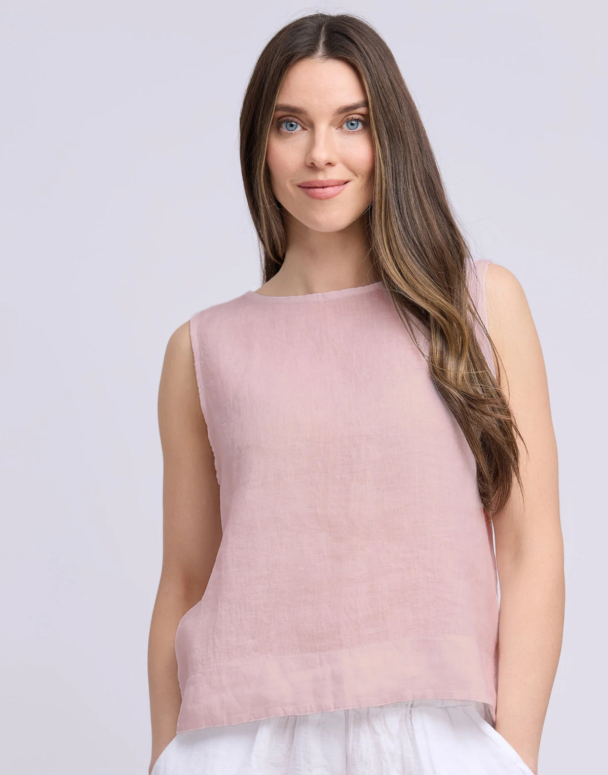 Yoga Jeans Francesca Linen Round Neck Tank Top (three colours)