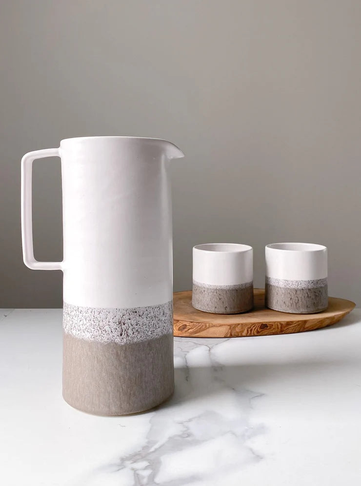 SKIM Ceramics Pitcher & Two Tumblers Set