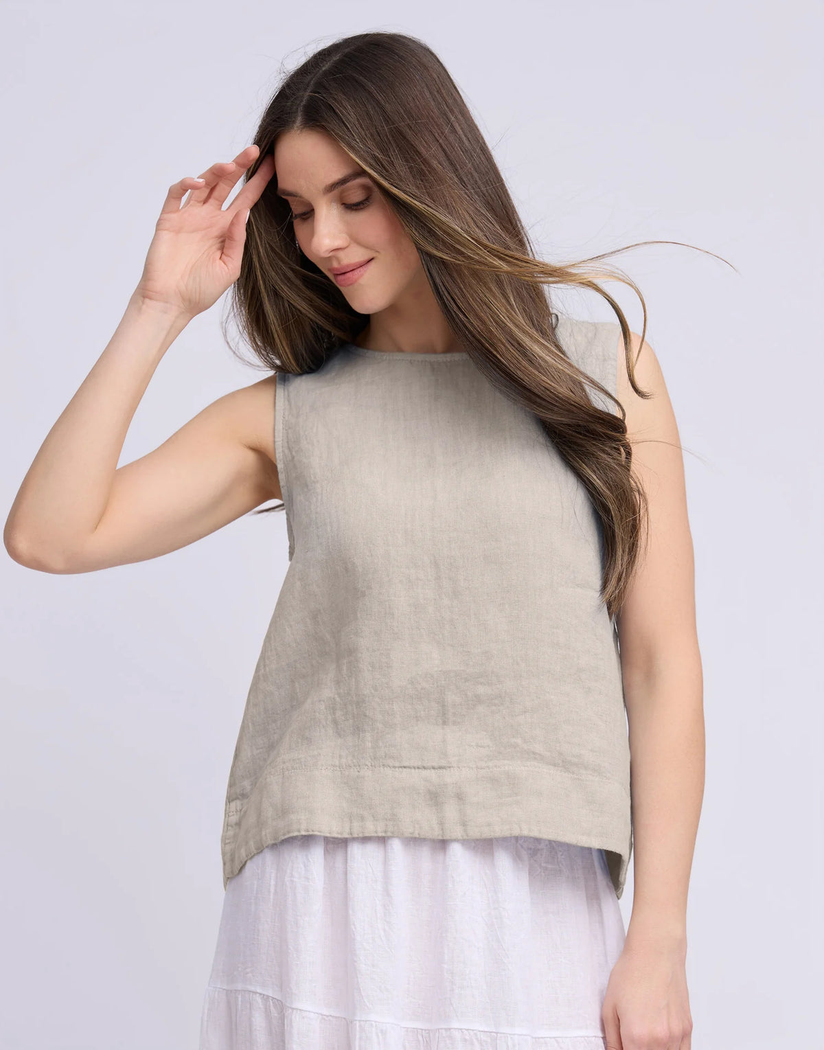Yoga Jeans Francesca Linen Round Neck Tank Top (three colours)