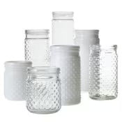 White Hobnail Jar (two sizes)