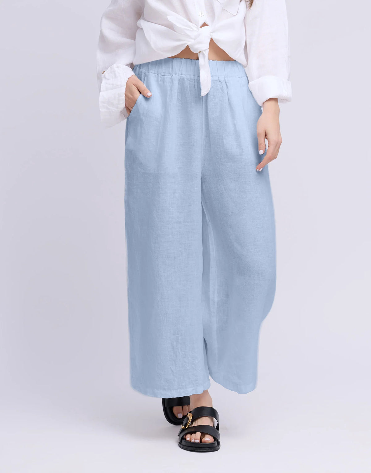 Yoga Jeans Cropped Wide Leg Linen Trousers (five colours)