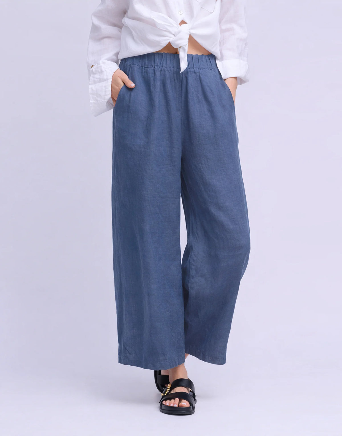 Yoga Jeans Cropped Wide Leg Linen Trousers (five colours)