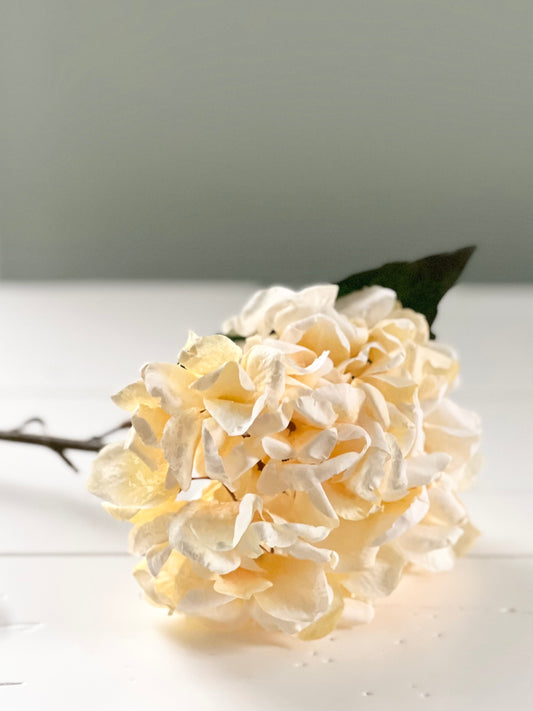 Faux: 14" Hydrangea Stem (six colours)