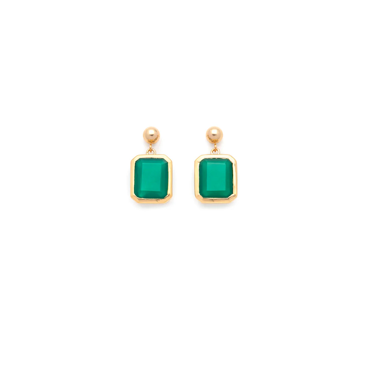 Leah Yard Angie Earrings - Green Onyx