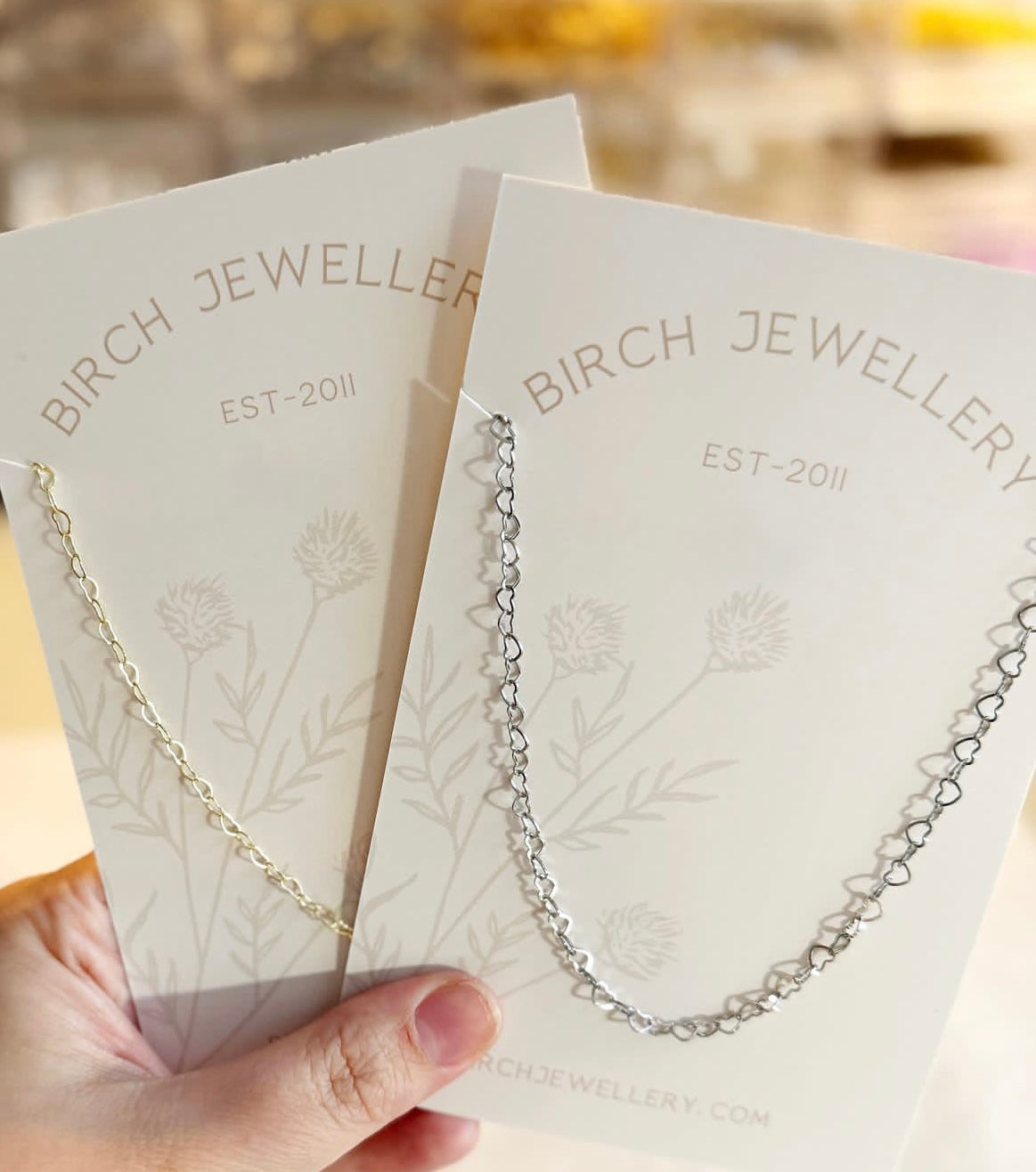 Birch Jewellery Heart Necklace + Bracelet (gold + silver)
