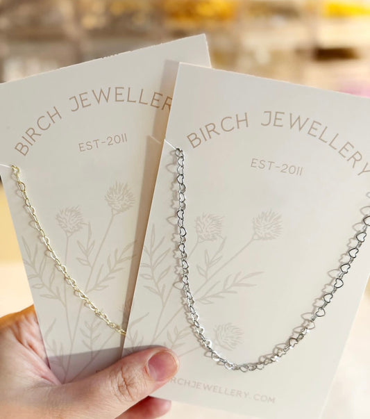 Birch Jewellery Heart Necklace + Bracelet (gold + silver)