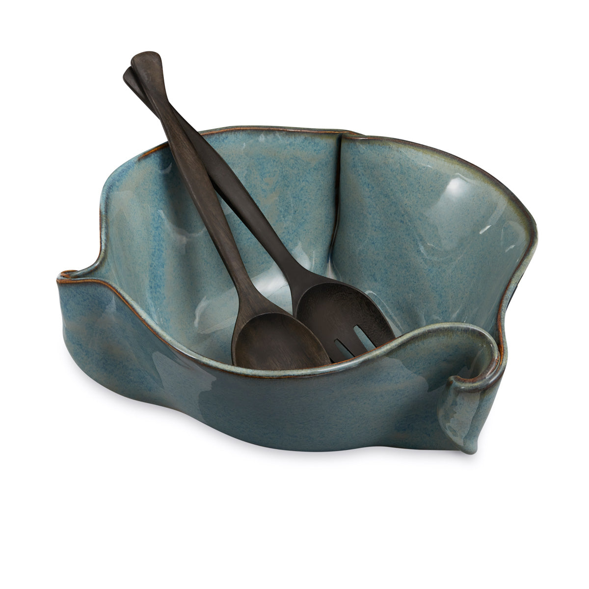 Hilborn Pottery Large Curly Bowl With Servers (three colours)