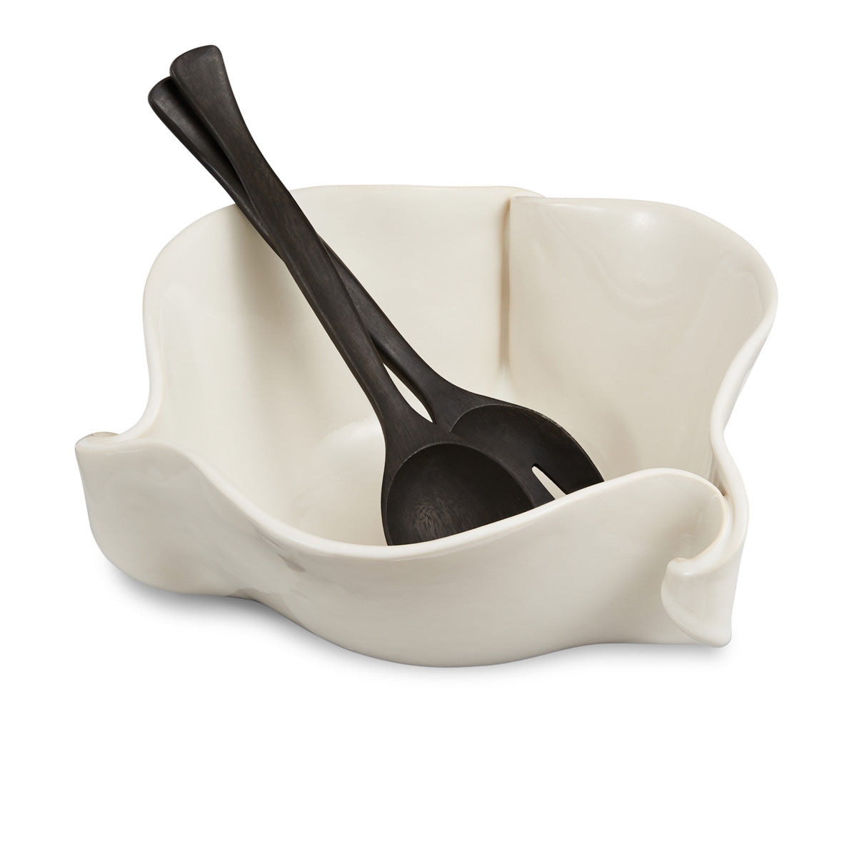 Hilborn Pottery Large Curly Bowl With Servers (three colours)