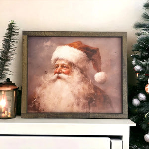 Open image in slideshow, Holiday: Vintage Oil Painting Santa Sign (two styles)
