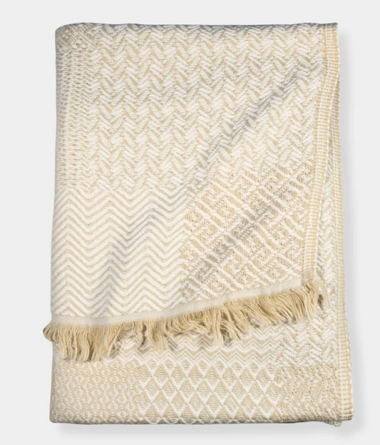 Pokoloko Beige / White Medley Throw