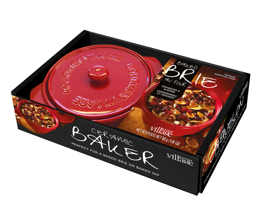Gourmet Du Village Red Ceramic Baker Gift Set