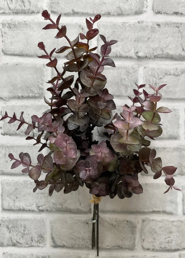 Faux: Burgundy Eucalyptus Collection (many styles, many sizes)