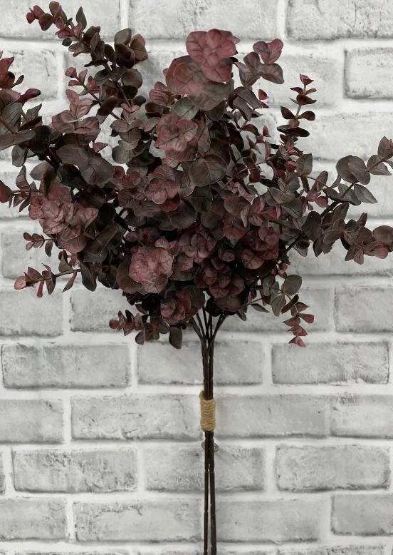 Faux: Burgundy Eucalyptus Collection (many styles, many sizes)