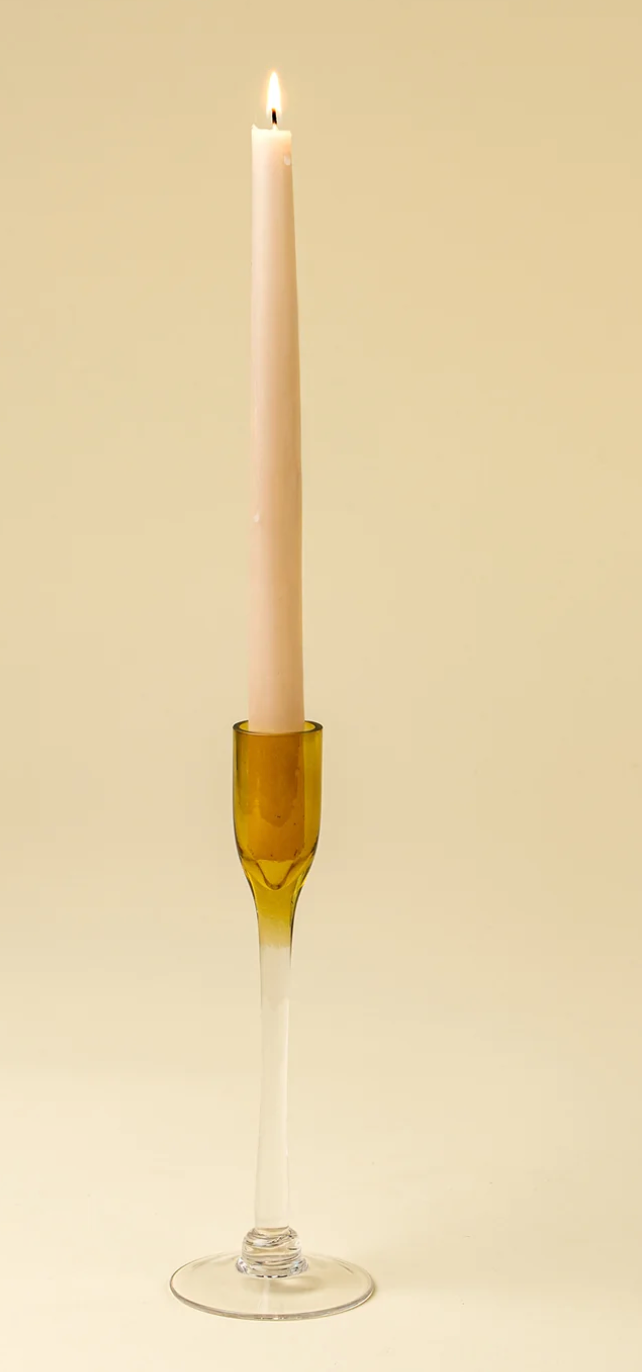 Indaba Clara Glass Candlestick (two colours in two sizes)