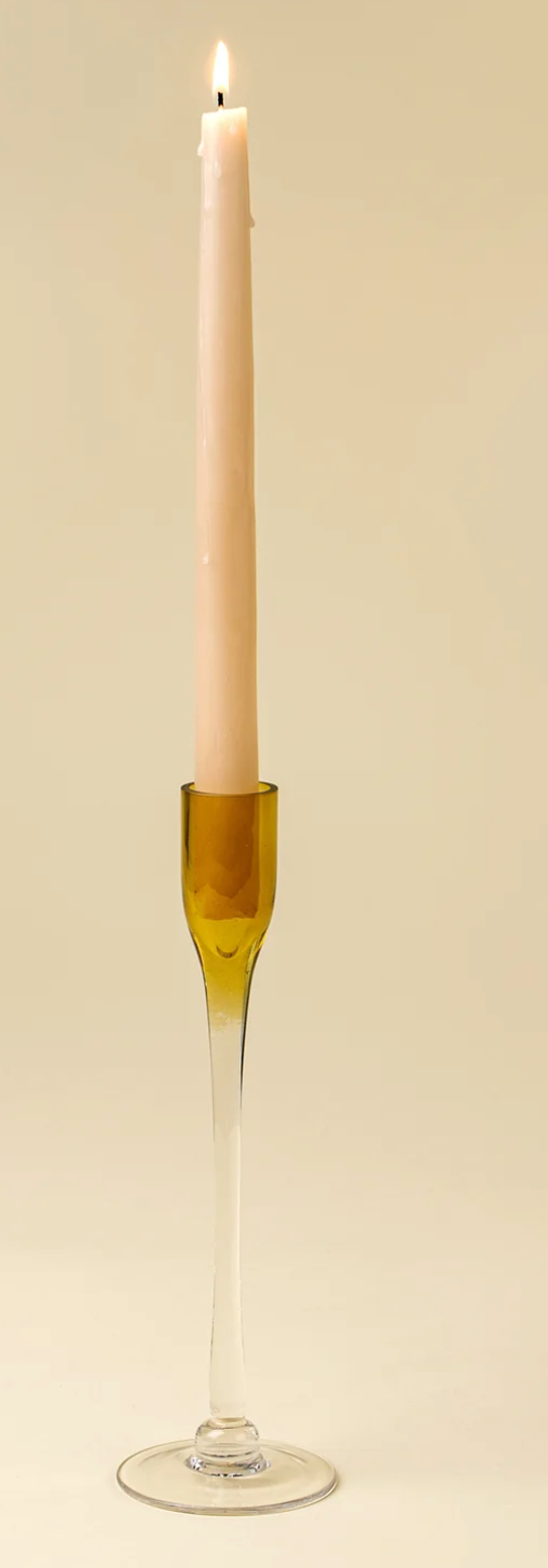 Indaba Clara Glass Candlestick (two colours in two sizes)