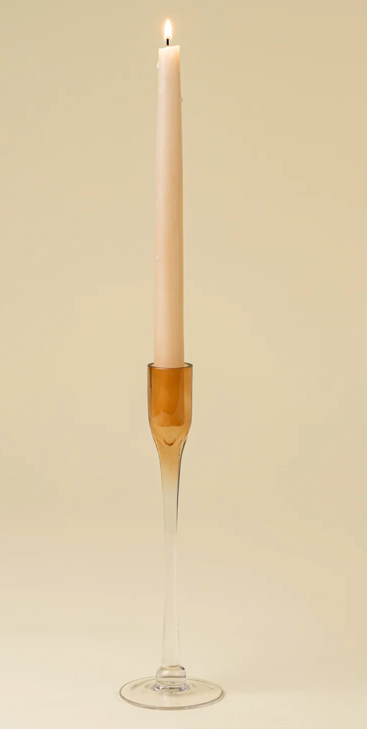 Indaba Clara Glass Candlestick (two colours in two sizes)