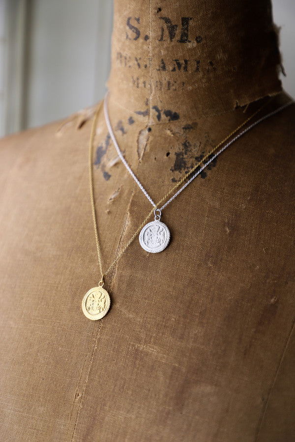 Coin Impression Necklace (silver + gold plated)