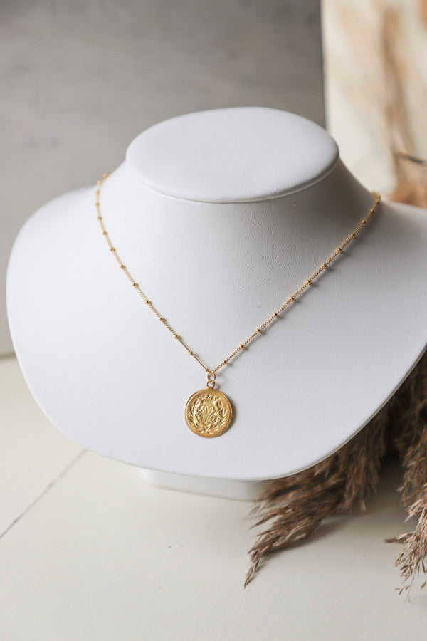Danielle O'Connor Jewellery Coin Impression Necklace (silver + gold plated)