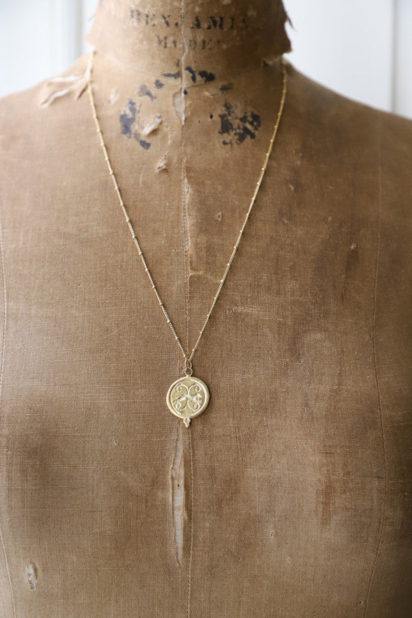Danielle O'Connor Jewellery Coin Impression Necklace (silver + gold plated)