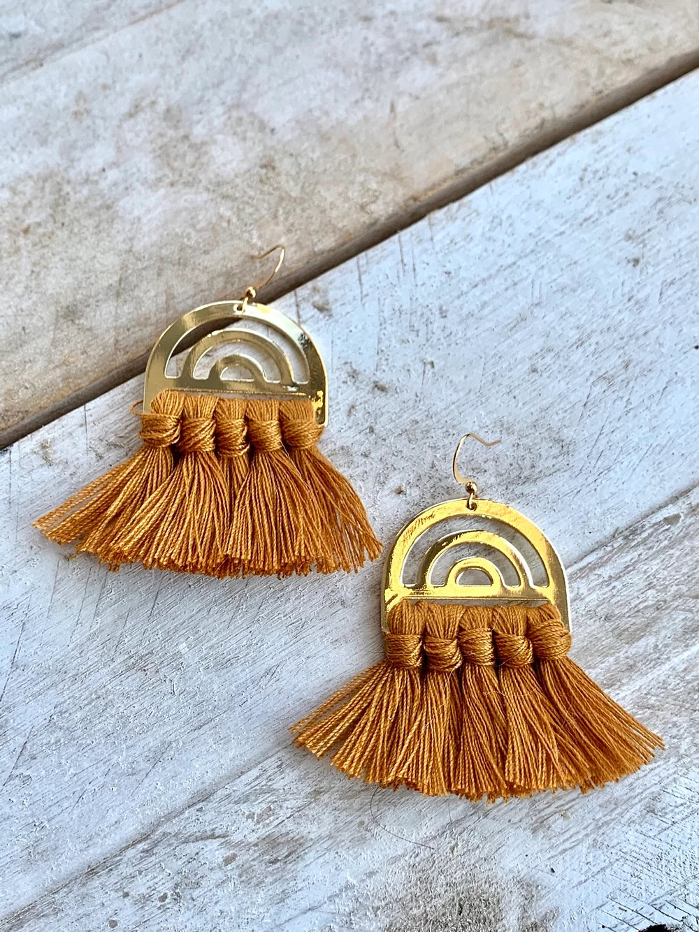 Früg Rust Tassel Arc Earrings